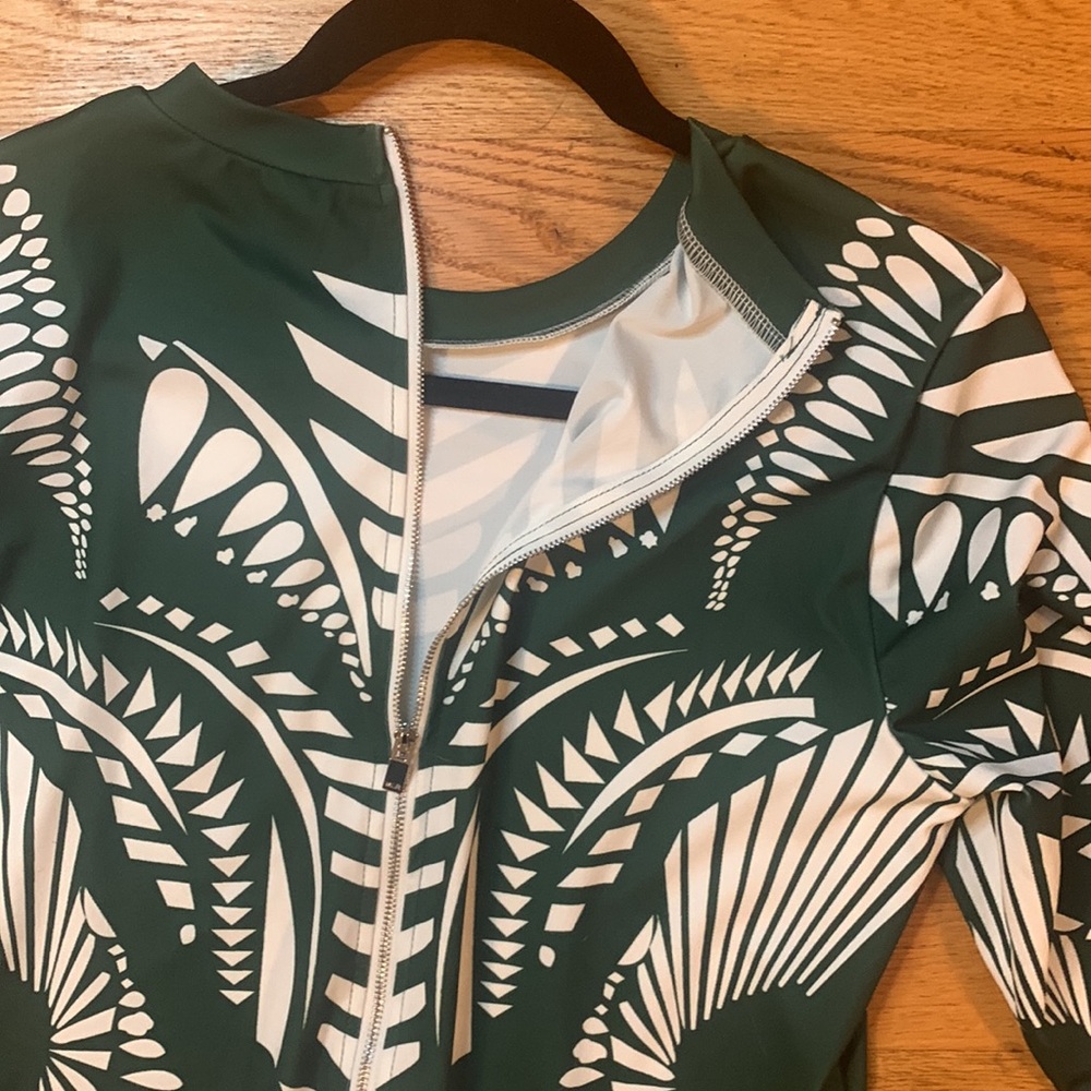 SHEIN Dress NWOT hunter green and white - really very stunning! - Picture 5 of 7